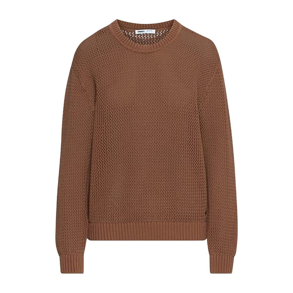 Tna Open Knit Teddy Bear Brown Alameda Sweater Size M